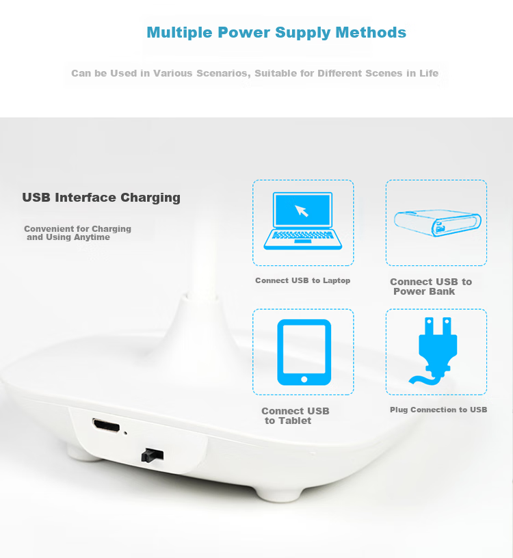 Datouren Rechargeable Desk Lamp Eye Protection Lamp for Students' Study And Reading LED Small Table Lamp Bedroom Bedside Lamp Children's Eye Protection Lamp 8