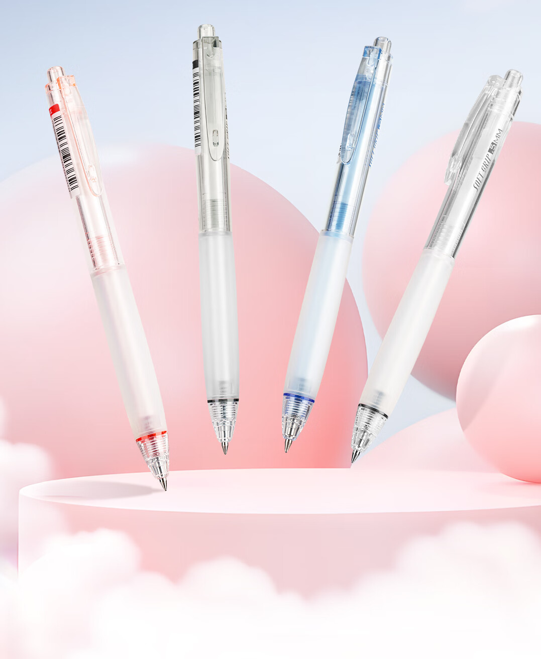Dianshi Pen [Back to School Stationery] Quiet Click Gel Pen 0.5mm Signing Black Pen Needle Tube Tip Dual Ball Quick-Drying Essential School Supplies for Back to Season 3195E 4 Pens 4 Refills 2