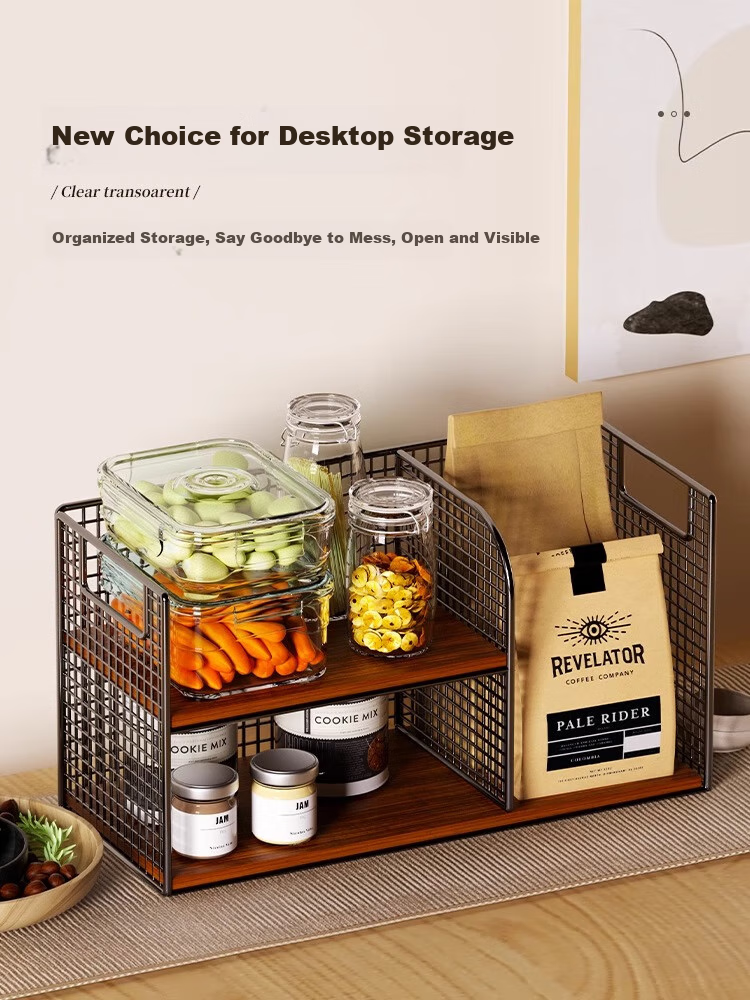 FENJIEXIAN Cup Holder, Desktop Storage Rack, Tabletop Cup Stand, Desk Organizer, Multi-Layer Storage Shelf, Simple Large-Capacity Bookshelf 1