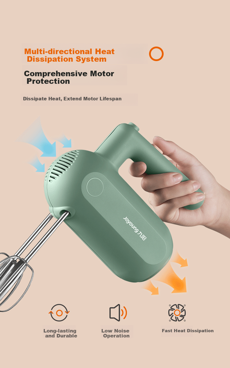 Joyoung Handheld Electric Egg Beater, Food Processor, Whisk, Multifunctional Home Mixer, Mini Cream Whipper for Baking S-LD150 13