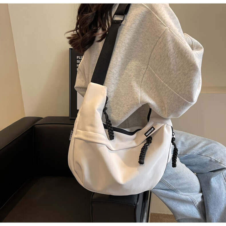 Huili Crossbody Bag for Women, Large Capacity, Korean-Style Simple Ins Trendy Versatile Casual Commuter Dumpling Bag Shoulder Bag 9