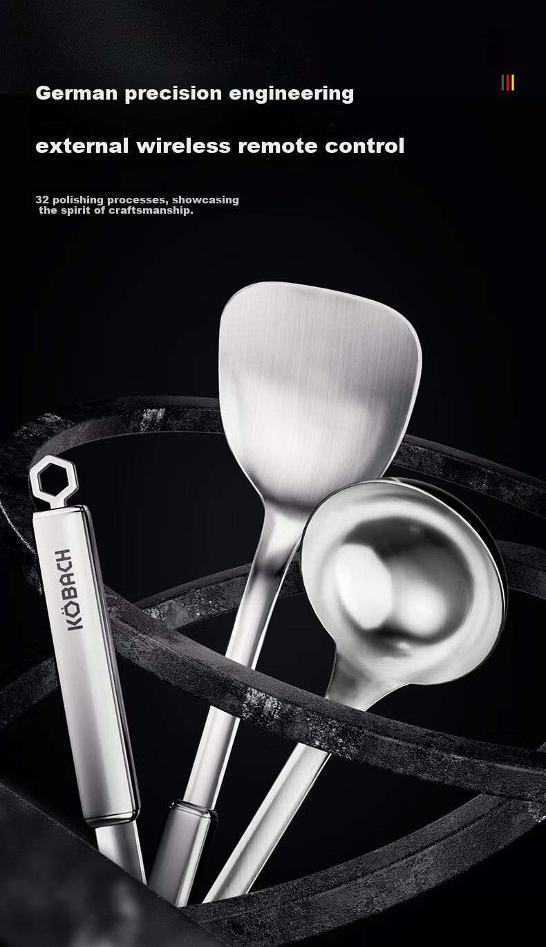 Kangbahe 304 Stainless Steel Wok Spatula with Thickened Handle, Heat-Resistant And Anti-Spatter Cooking Utensil 5