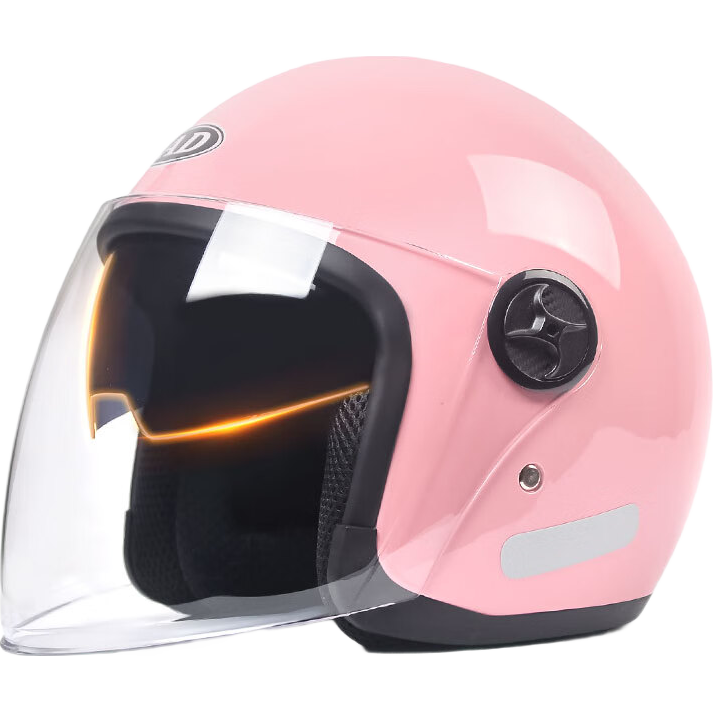 AD New National Standard 3C Certified Electric Vehicle Helmet for Men And Women, All-Season Universal Electric Scooter Safety Helmet, Women's Summer Double-Lens Sun Protection Lightweight Half Helmet 165-1 Girls Pink