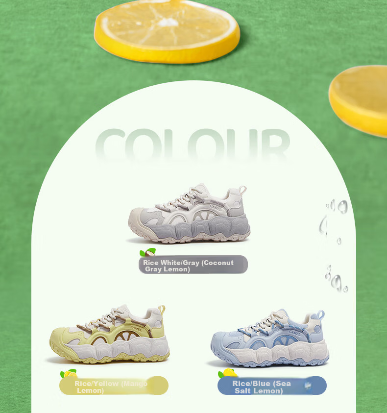 CAMEL [Dilireba's Same Style] Neng Meng Chou Meng Women's Sneakers Casual Sports Shoes L25A202062 Beige/gray 38 26