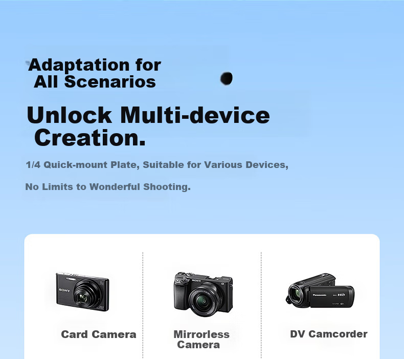 Zhuoer KF126 Camera Tripod, Live Streaming Stand, Tripod, Phone Mount, Multifunctional Photography, Mirrorless Camera Shooting, Suitable for Canon, Sony, Fuji, Nikon, Floor-Standing Portable Outdoor 7