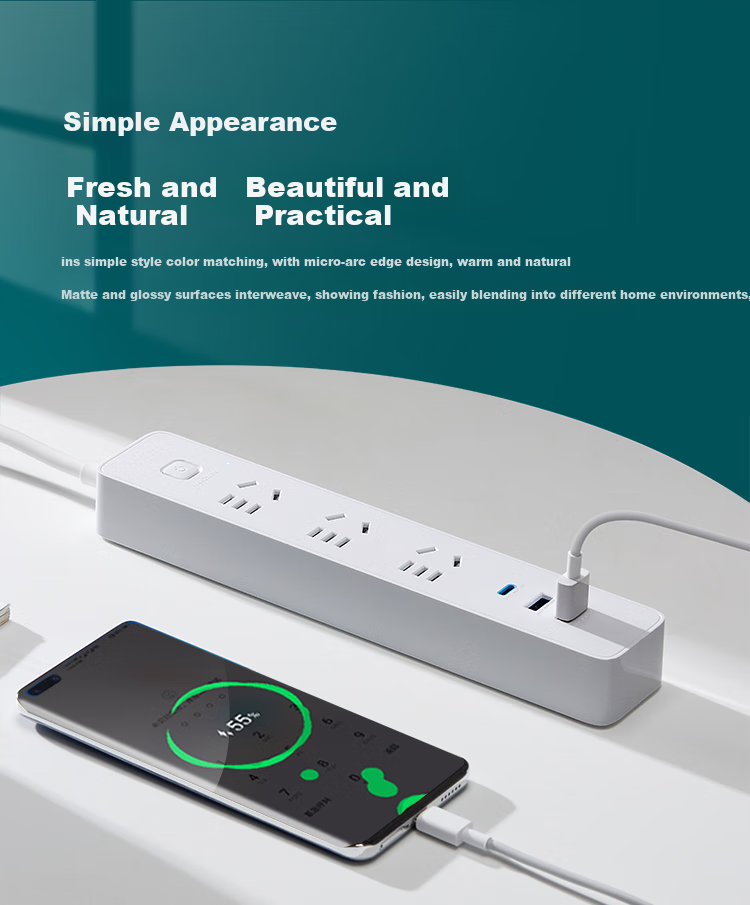 BULL 30000mAh PD Apple Fast Charging Power Strip/Extension Cord/Surge Protector/Desk Charger, USB + 3 Outlets, 3 Meters Long, White, GNV-UU4303B Master Switch 2