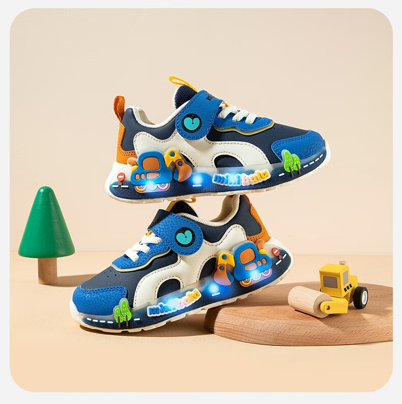 Minibala Kids Light-Up Shoes 25 Autumn New Boys and Girls Casual Sports Baby Toddler Walking Shoes Little Kids Glowing Sneakers 1