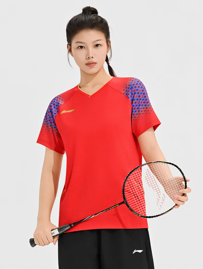 LI-NING Badminton Jersey Unisex Competition Shirt Youth National Team Replica Black XL 6
