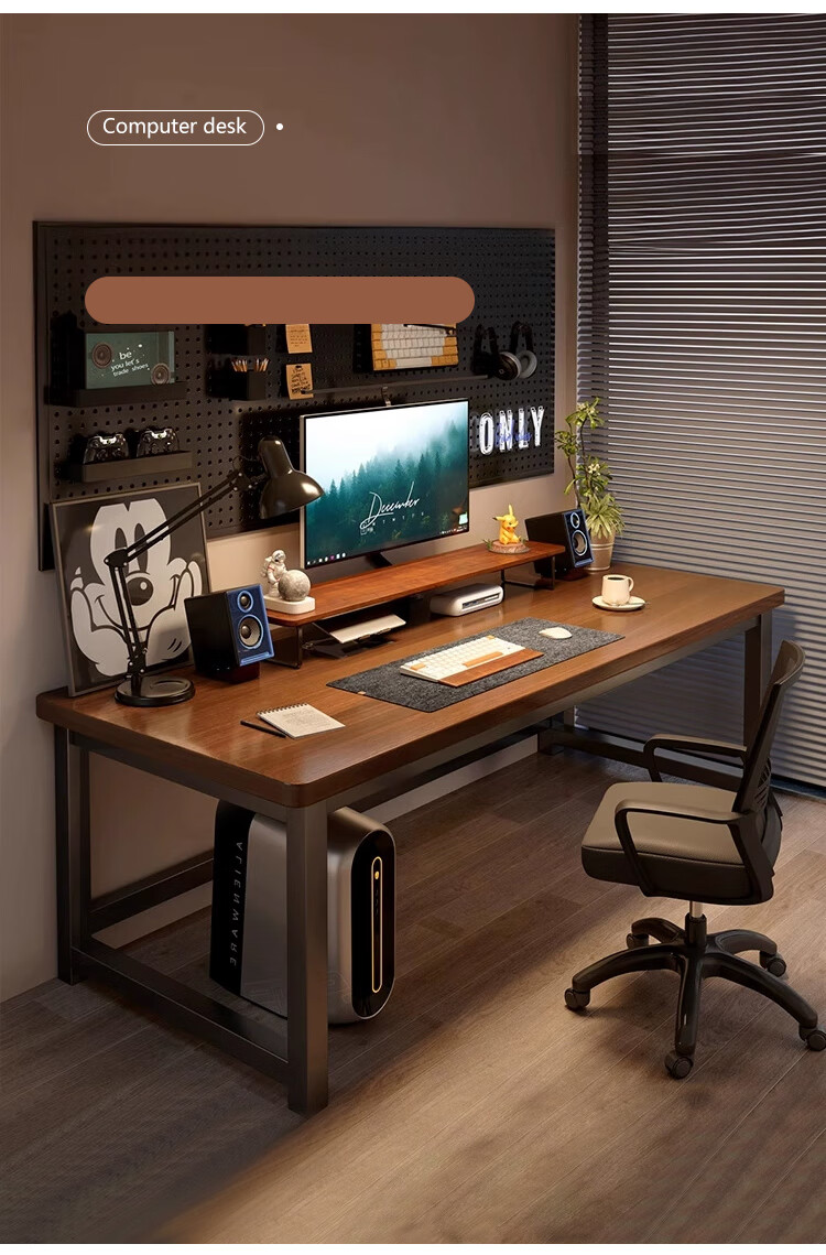 L&S Computer Desk Home Desktop Gaming Desk Study Office Writing Desk BGZ785 Walnut Color 120cm 2