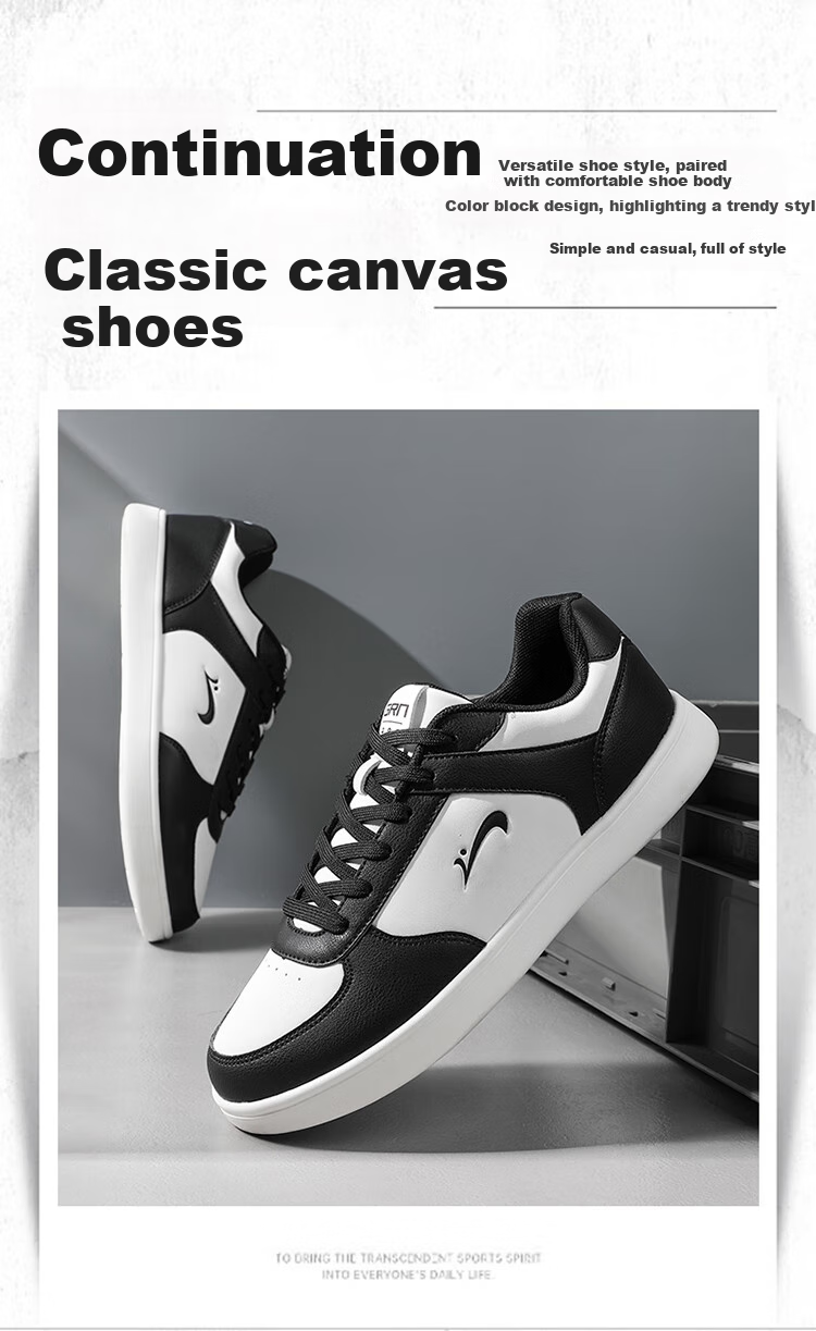 Guirenniao Men's Sneakers, Skateboard Shoes, White Shoes, Breathable, Soft And Bouncy, Simple And Versatile Footwear for Men, White/black, Size 41 2