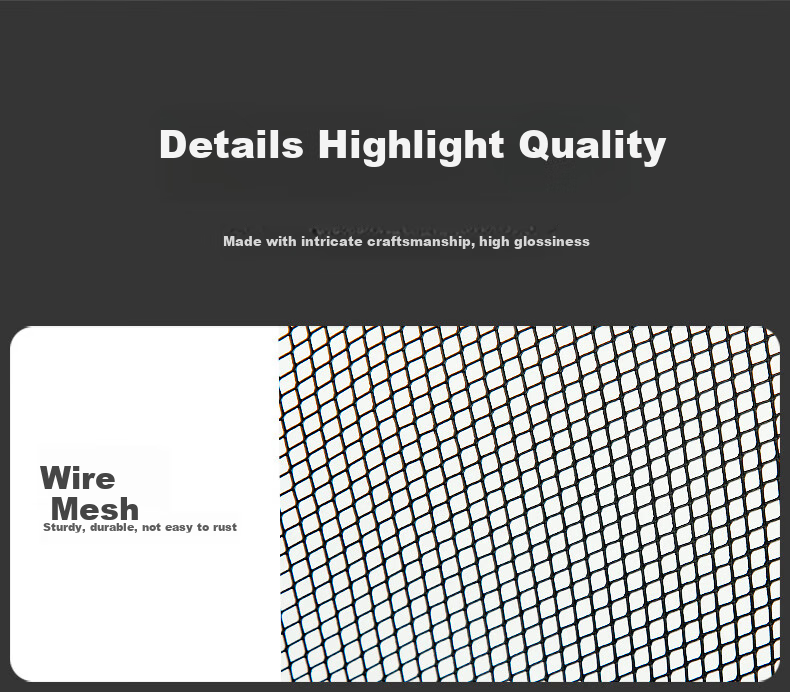 Baijiahaoshi Household Metal Mesh Trash Can without Lid, 12L Round Black, for Living Room Bathroom Bedroom, Wire Mesh Office Wastebasket 13