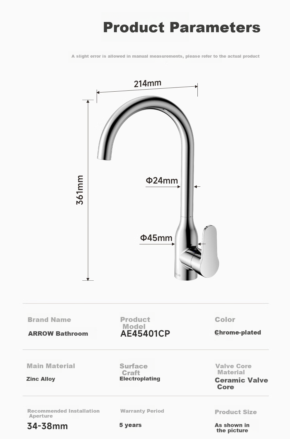 ARROW 304 Stainless Steel Sink, Single Bowl Kitchen Basin, Compact Dishwashing Sink [Renovation Subsidy 15%] 15