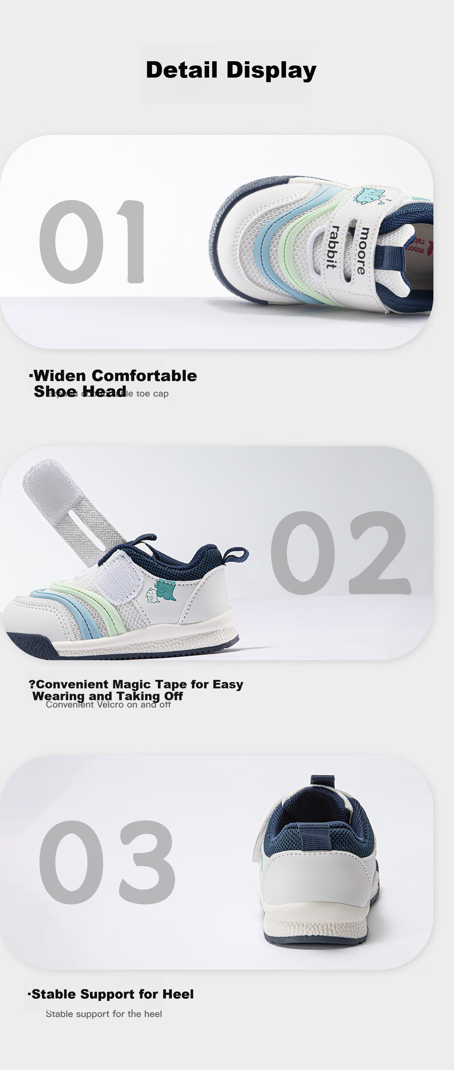 Moertu Children's Spring And Autumn New Style Soft-Soled Walking Shoes, Boys' Steady Shoes, Girls' Cartoon Breathable Shoes, Anti-Kick Shoes 13