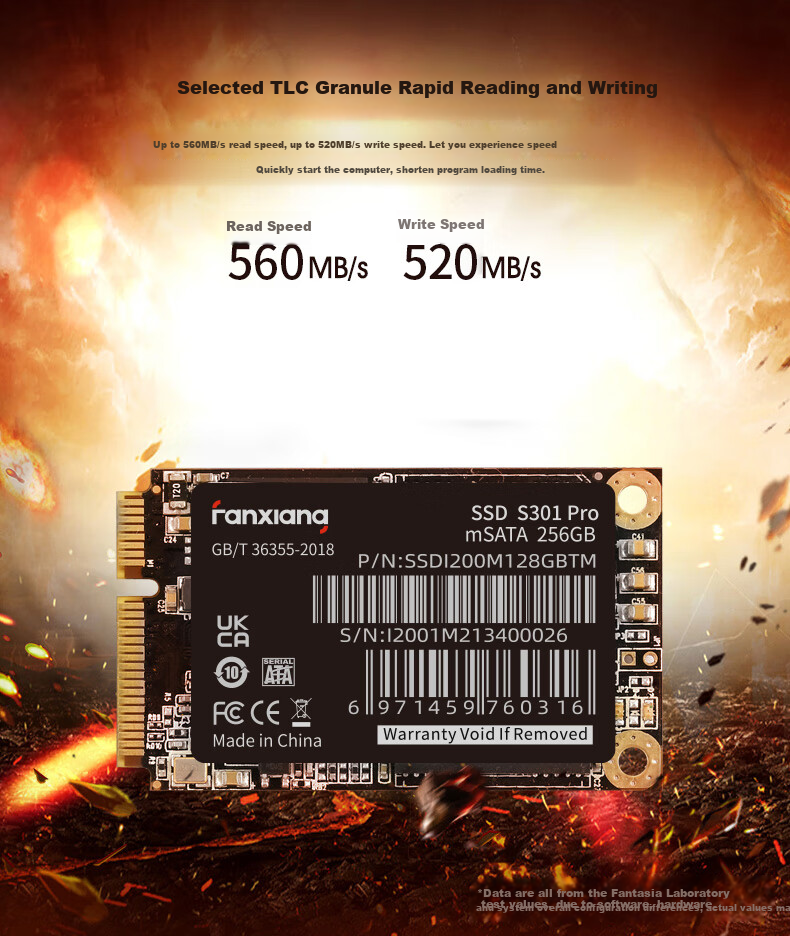 FANXIANG 1TB SSD Solid State Drive, mSATA Interface, Compatible with All-In Desktop And Laptop Computers, S301PRO 3