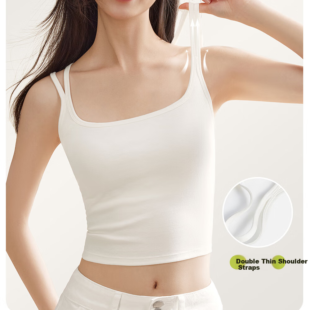 SecretWorld Women's Camisole Bra, Elegant Outer Wear, High-Quality Backless One-Piece Bra, Luxurious with Built-In Padding, Base Layer Vest 15