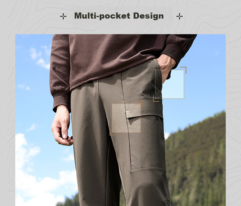 361° Men's Pants, Spring And Summer New Style, Rain-Proof Sports Outdoor Hiking Cargo Straight Loose Trousers, 652533705-2 12