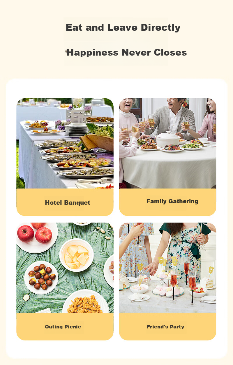 Temeiju Disposable Tablecloth, Thickened, Waterproof And Oil-Proof, Perforated Table Cover, Extended Square Shape, 200*200cm*20 Pieces 8