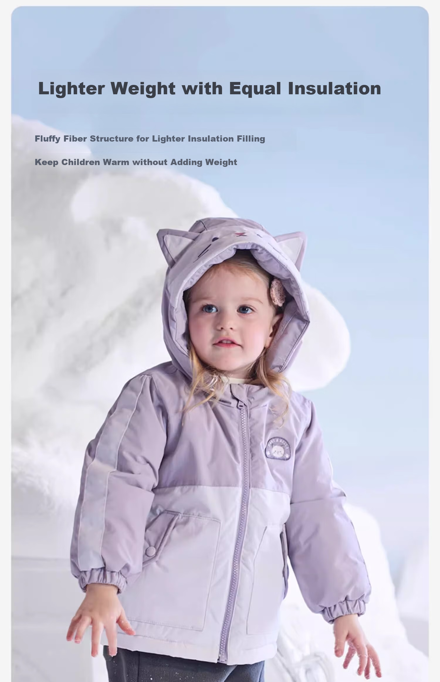 DAVE & BELLA Girls' Cotton Jacket, Winter Outerwear for Boys, Baby Fleece-Lined Waterproof Breathable Hooded Cotton Coat 9