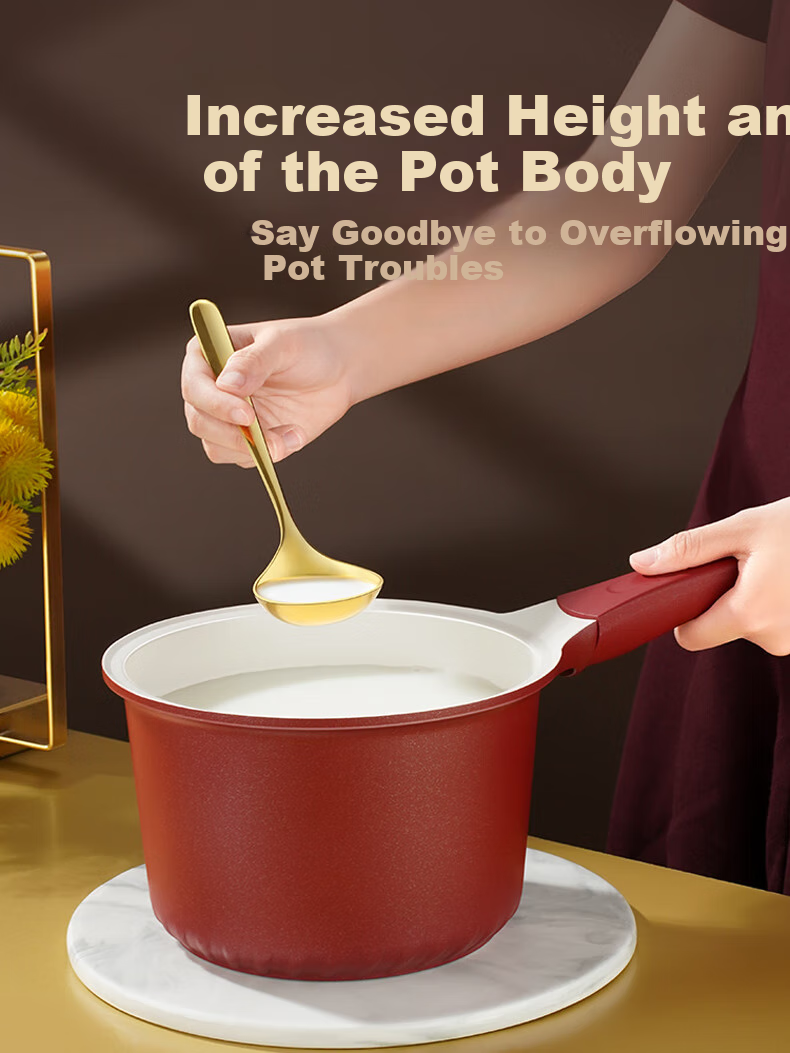 SSN Ceramic Milk Pot, 18cm Non-Stick Pot, Baby Food Cooker, Deep Milk Pot for Heating Milk, Specialized Pot for Boiling Milk, Suitable for Home Use 2