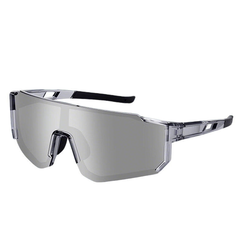 Jimmy Orange Cycling Sunglasses Windproof Outdoor Sports Sunglasses for Men and Women Silver Gray
