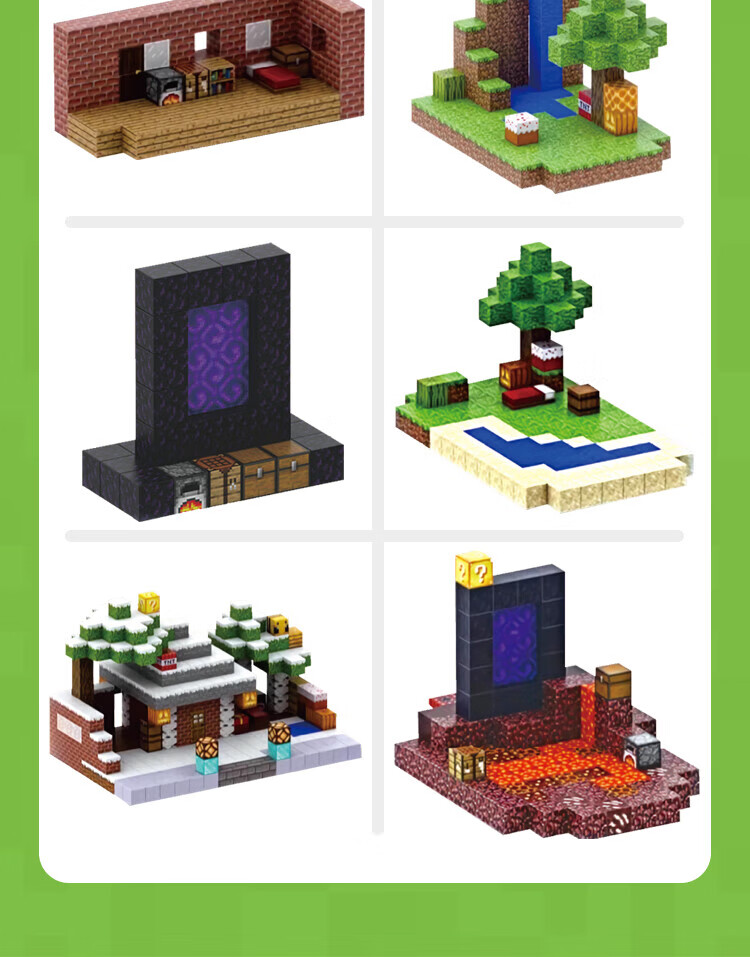 Miaoyan 100 Pieces + 7 People [Storage Box], Minecraft Magnetic Cube Building Blocks, Toys for Children Aged 6-12, Birthday Gift 5