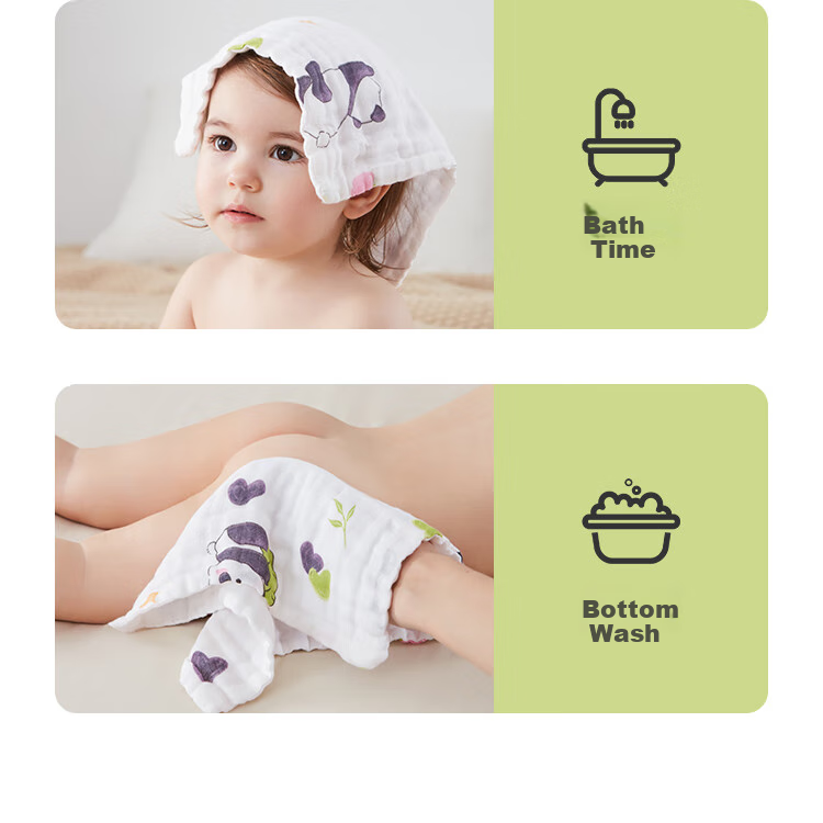JOYNCLEON Baby Drool Bib Towel, Pure Cotton, 6-Layer Gauze, Small Square Towel, Soft Children's, Pack of 6, 30 Jyp171062 16