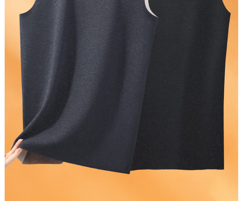 SEPTWOLVES Men's Silk Vest Double-Sided Brushed Seamless Itch-Free Warm Crew Neck Vest Storm Gray 2XL 8