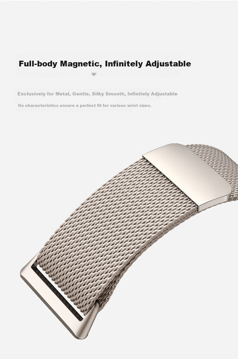 W&P Compatible with Huawei Fit 5 Strap, Milanese Loop for Huawei Watch Fit 5/4/3/4 Pro, New Metal Magnetic Stainless Steel Breathable Watch Band, WP · Starlight Color 11