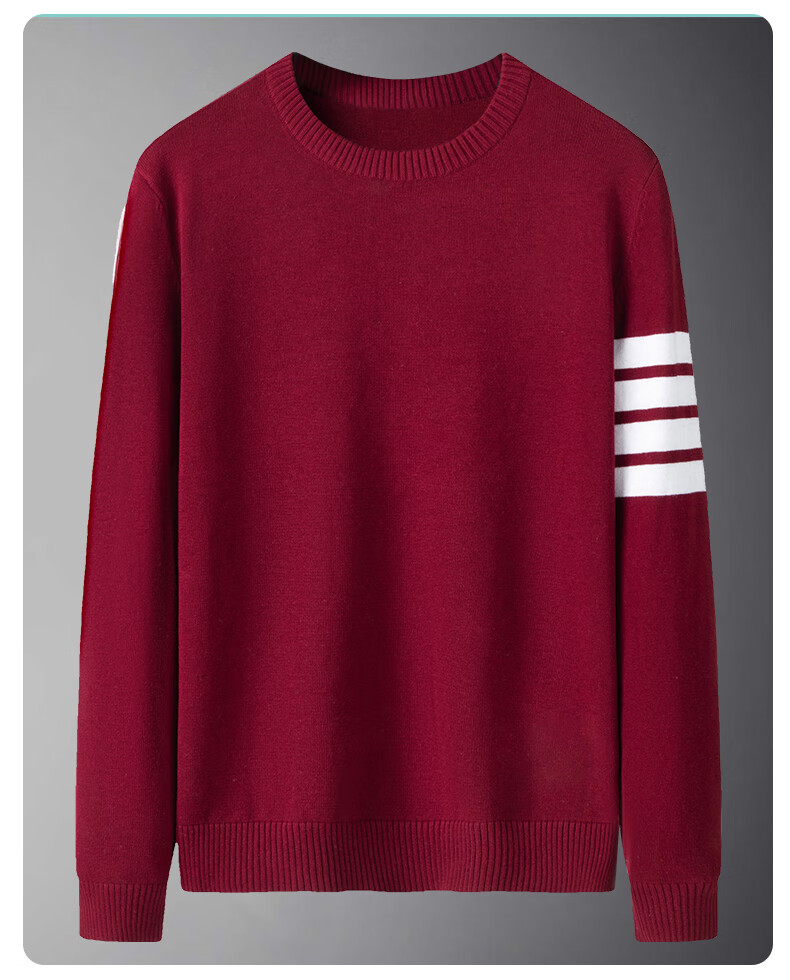 Jeanswest Men's Autumn Winter Crew Neck Casual Thickened Warm Pure Cotton Sweater Fashion Youth Comfortable Knitwear 8