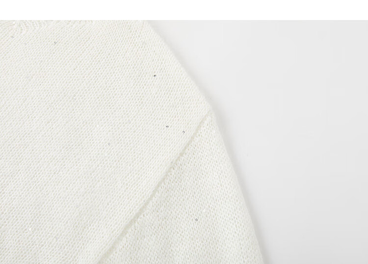 Demana Autumn Hollow Out Crochet Wool Blend Knit Sweater with Bell Sleeves and Wave Hem 2
