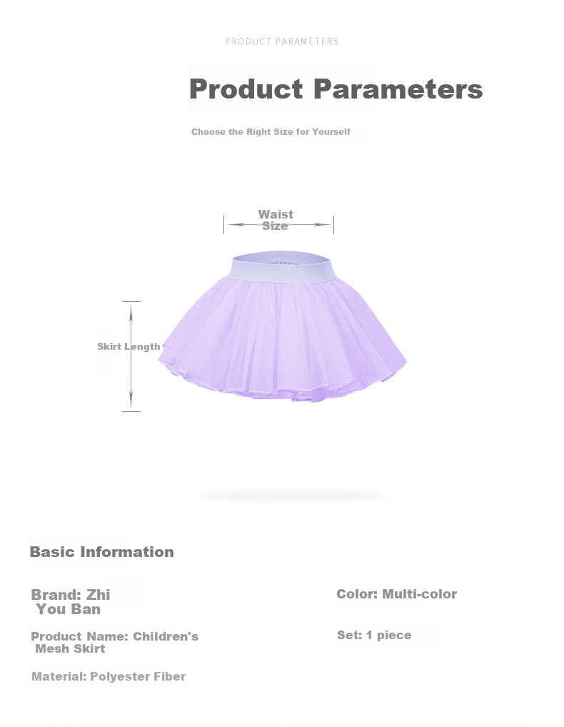 Zhiyouban Children's Dance Skirt, Girls' Ballet Skirt, Half-Net Tulle, Cheerleading Performance Costume, Short Dancing Skirt, Pink, Size S 1