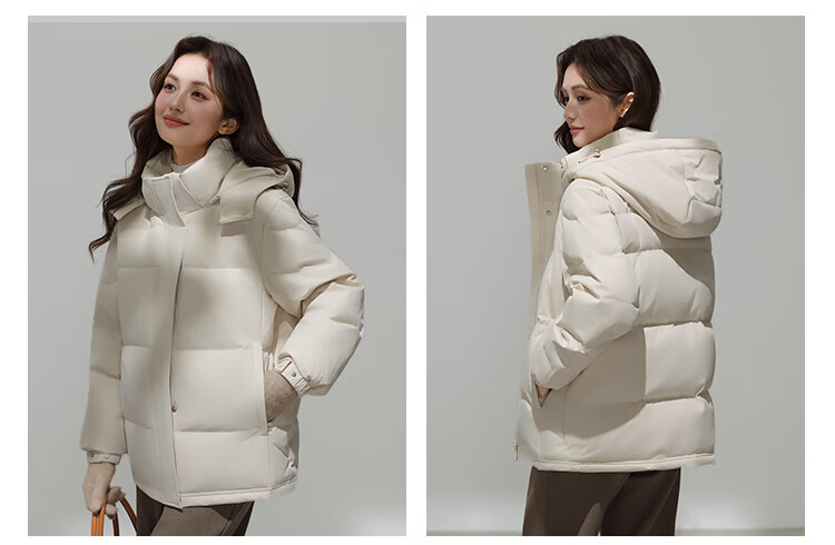 Yalu Women's Short Down Jacket 2026 Winter New Removable Hood Far-Infrared Heat Retention Warm Coat for Petite 22