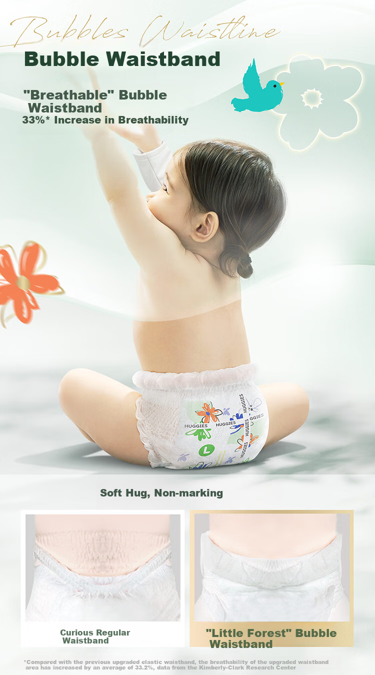 Huggies Little Forest Pull-Up Pants XXXL 28 Pieces (17kg And Above), Heart Diamond [More Breathable Top Configuration, Zero Mark] 9
