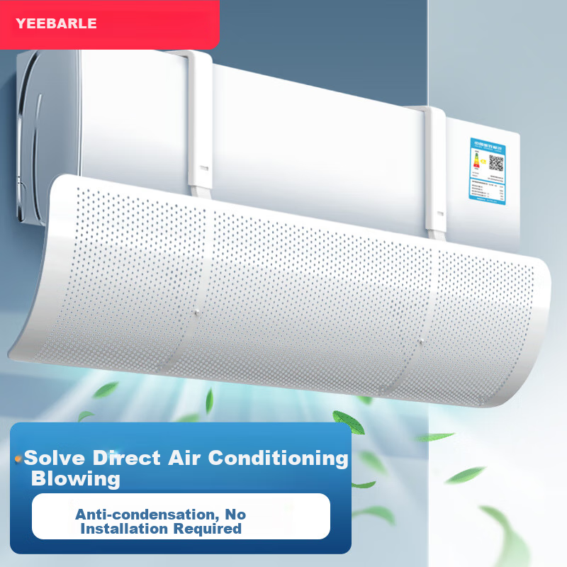 Yeebarle Air Conditioner Wind Deflector, Anti-Direct Blowing, Wall-Mounted Universal, No Installation Or Drilling Required, for Postpartum Women And Infants, Elegant White 5716