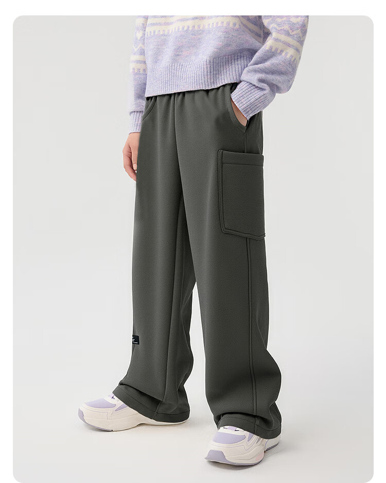 Balabala BalaOne Kids Long Pants Boys Girls 2025 Winter Fleece Casual Curved Pants Warm 208425108213 6