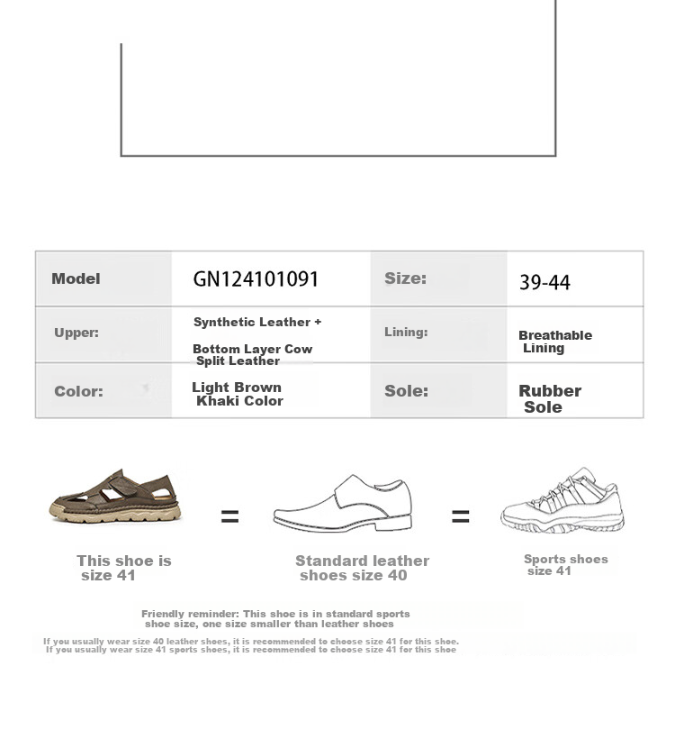 G.N.Shi Jia Men's Sandals, Summer Outdoor Wear, Hollow Leather Shoes, Men's Closed-Toe Beach Shoes, Casual Slippers 4