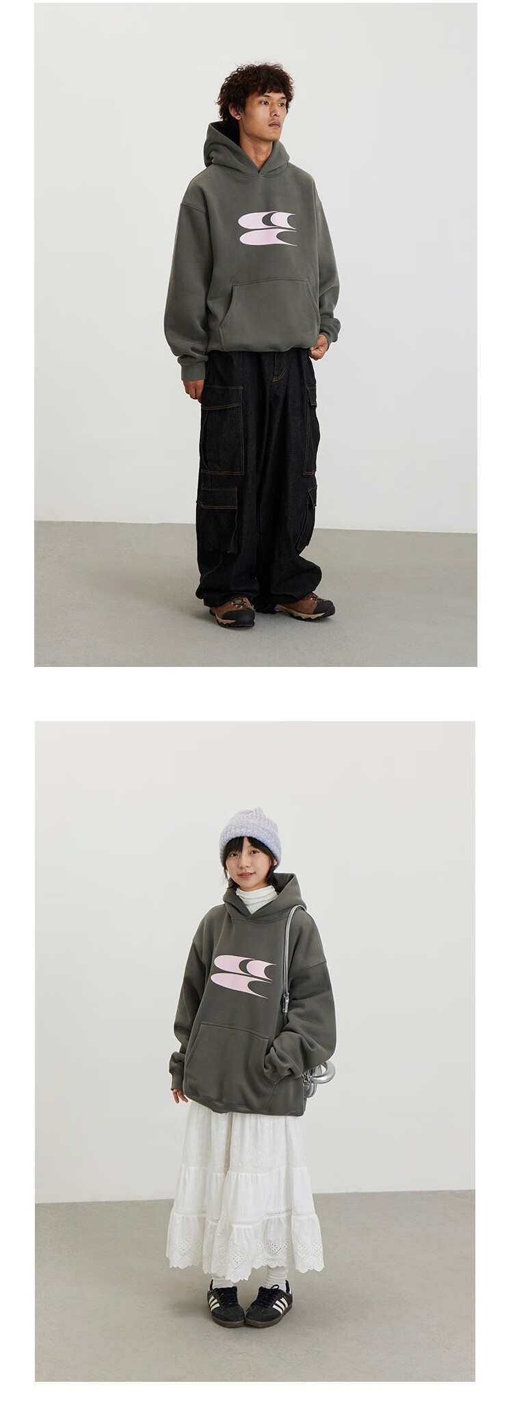 CryingCenter Logo Print New Style Fleece-Lined Thickened Xinjiang Cotton Hoodie Dark Green L 11