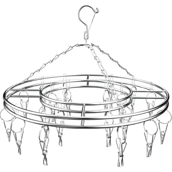 Jingjiayi Stainless Steel Clothes Hanger Clips, 20 Clips for Home Use, Multifunctional Windproof Underwear Rack, Sock Drying Hanger, Baby Clothes Hangers