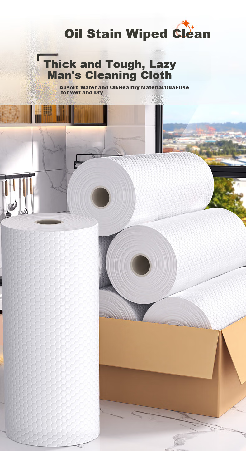 MENGTING Disposable Wipes, 150 Sheets, Thick Non-Woven Fabric, for Home Kitchen Use, Absorbent And Oil-Absorbing Dishwashing Cloths 1