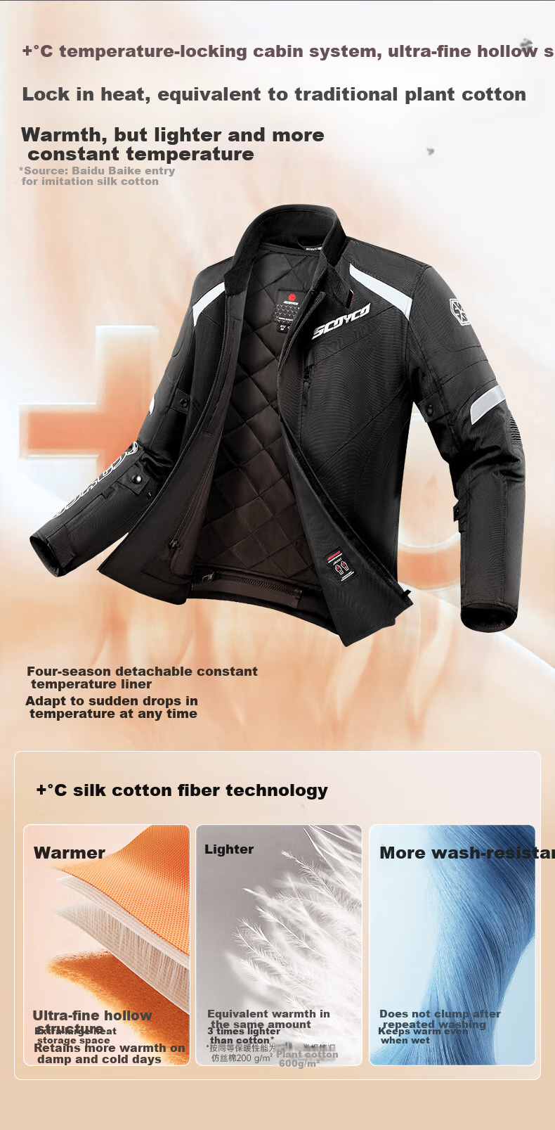 SCOYCO Motorcycle Riding Suit, Racing-Style Protective Gear, Anti-Fall, Windproof, Wear-Resistant, Specialized Equipment for Men, All Seasons 7