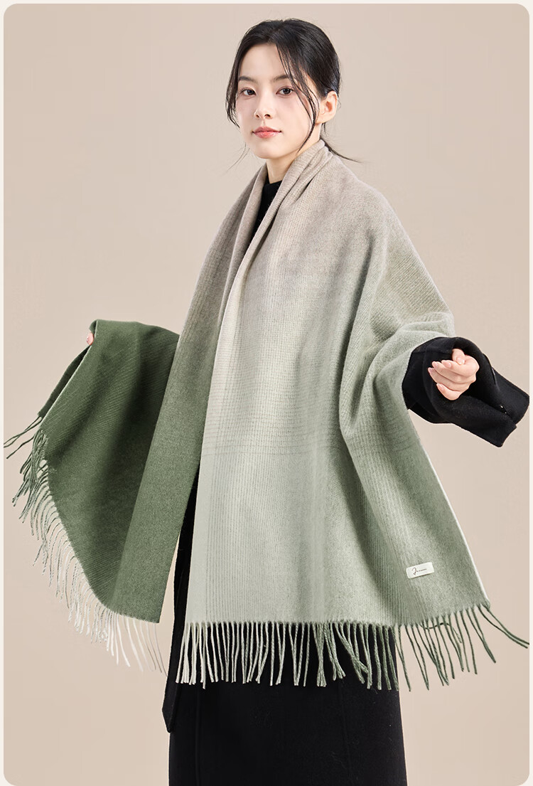 JIUMU Pure Wool Scarf for Women, Autumn And Winter Warm Shawl, Gift for Girls Or Mothers, Christmas Birthday Present, Gift Box Packaging 23