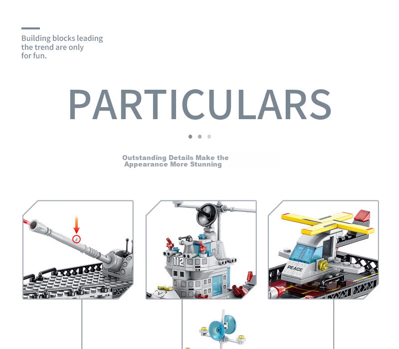 Beimuxing Building Blocks, Children's Toy Aircraft Carrier Model, 3D Assembly Toy for Boys, Birthday Gift for Ages 8-12 14