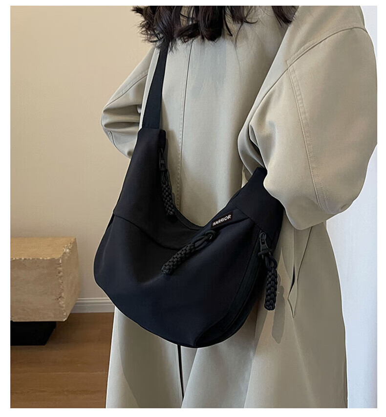 Huili Crossbody Bag for Women, Large Capacity, Korean-Style Simple Ins Trendy Versatile Casual Commuter Dumpling Bag Shoulder Bag 1