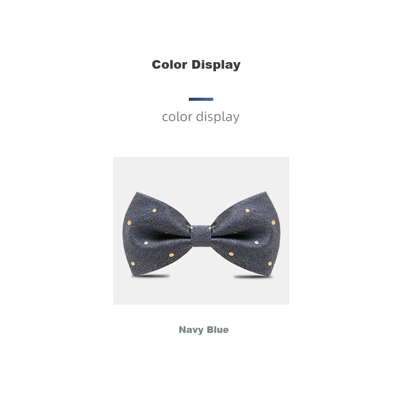 Luomeng Men's Formal Bow Tie, Wedding Groom Attire, British-Style Butterfly Knot, Navy Blue, Gift Box Packaging 8