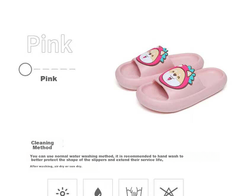 Huameijianbu Cartoon Dog Parent-Child Bathroom Indoor And Outdoor Wear Soft Elastic Slippers Children's Style HM901817 Pink Size 190 11