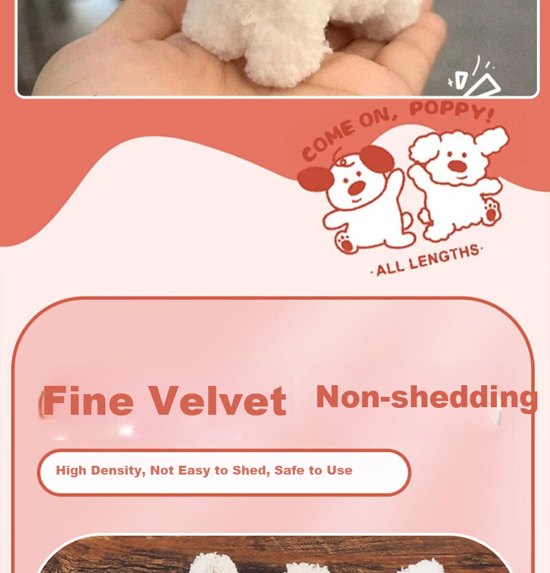 Xubeile Plush Stuffed Animal, Thickened Fleece, Twisted Dog Toy, DIY Craft Kit, Gift for Girls And Children, Decorative Item 6