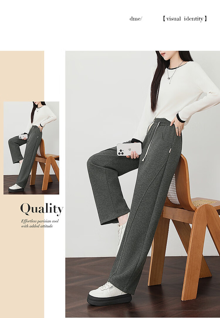 DME "Pear-shaped Casual Wear" Winter Cloud Comfort High Waist Drawstring Elastic Bend Knife Pants Elasticity Cover Meat Casual Pants for Women 10
