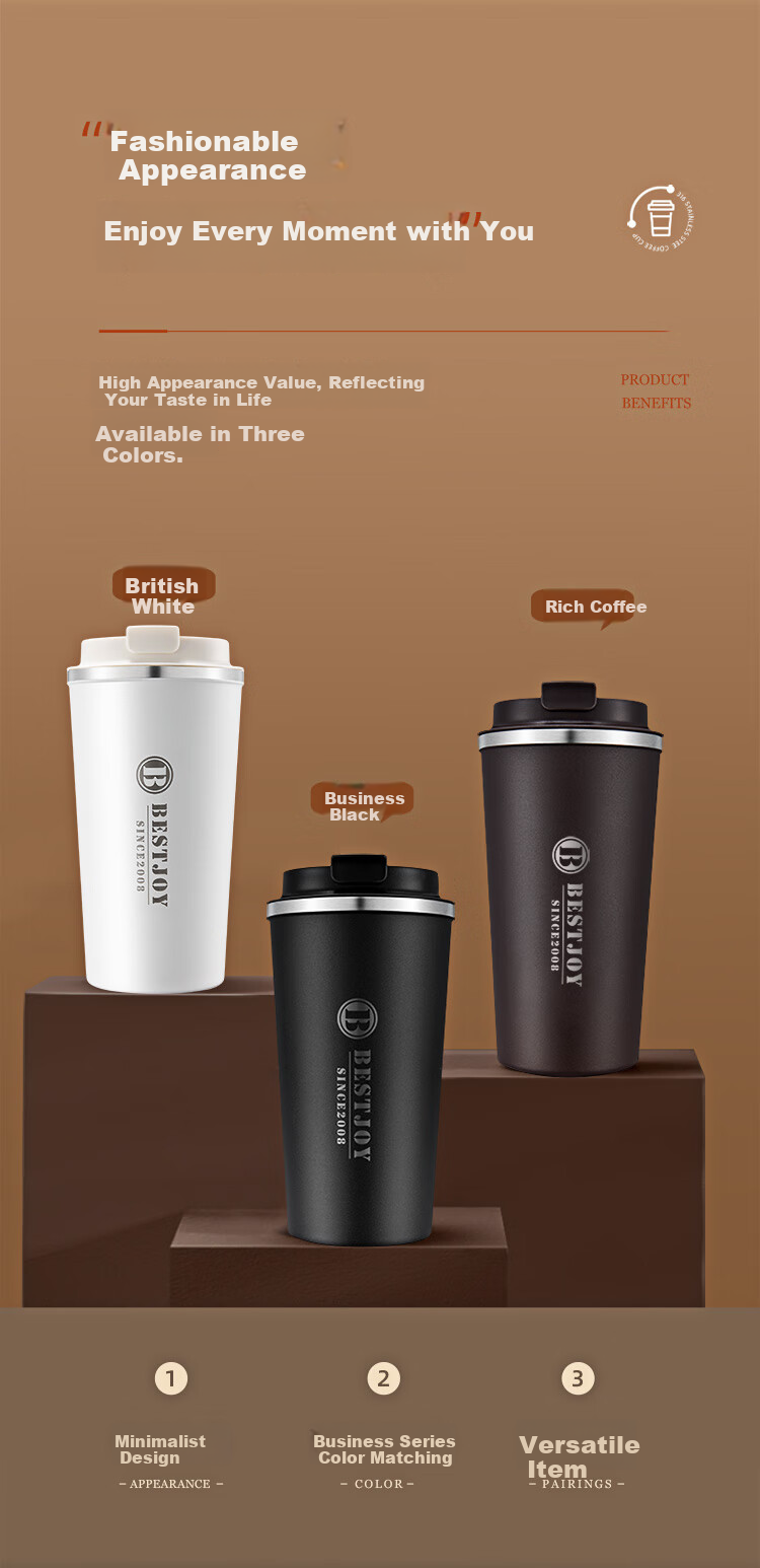 FUGURNG BESTJOY Coffee Mug, Fully Automatic Stirring Cup, 316 Stainless Steel Insulated Cup, Magnetic Electric Coffee Maker for Milk Powder, 400ml 4