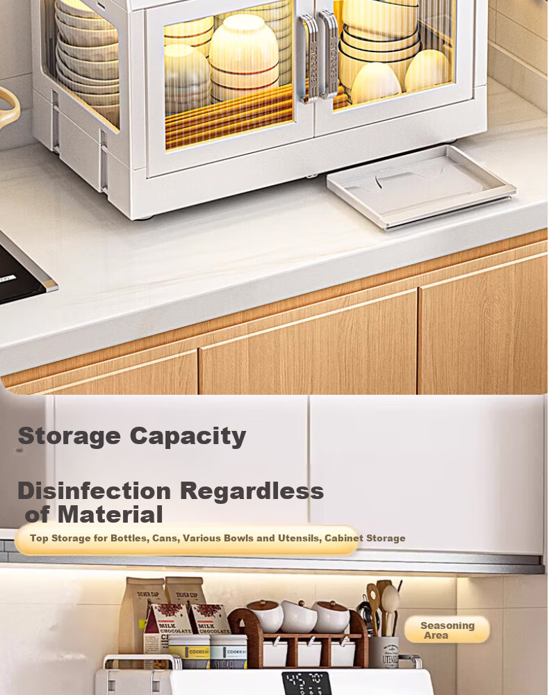 Maomiyoupin Dish And Chopstick Cabinet, Storage Cabinet, Disinfection Bowl Cabinet, Kitchen Utensil Drying All-In Machine, Countertop Dish Drainer And Storage Rack 8