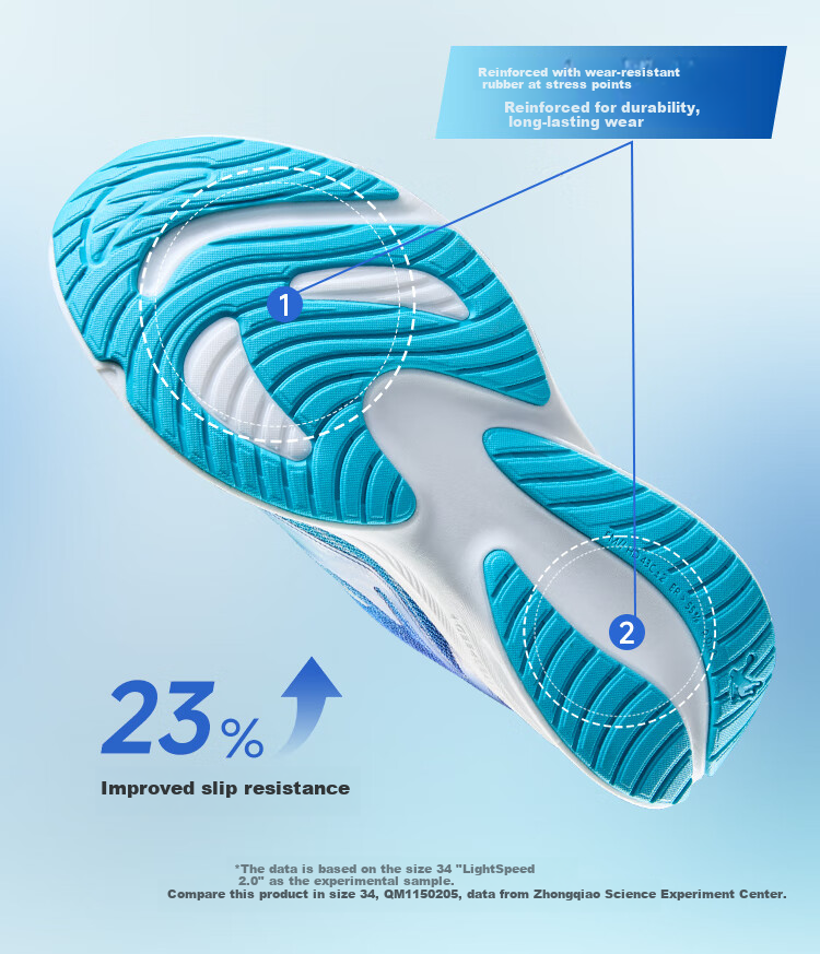 QIAODAN Boys' Running Shoes for Children, Summer 2026 [Light Speed] Dial-Lock Breathable Sneakers, Smart Blue, Size 40 6
